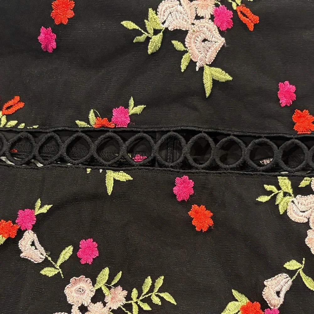 Sam Edelman Black Floral Midi Dress